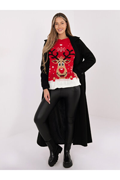 Italy Moda Γυναικείο Πουλόβερ, ITALY MODA, Ακρυλικό, Μακρυμάνικο, Κόκκινο, μο...