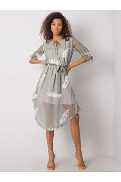 LAKERTA Women's Dress, LAKERTA, Cotton, 3/4 Sleeve, Gray, model LK-SK-508085.77P