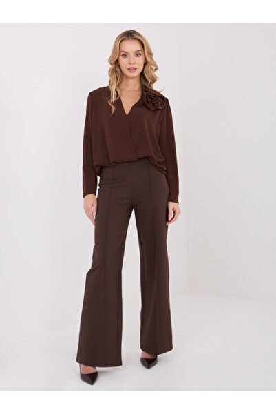 rue parıs Pantaloni Dama, RUE PARIS, Viscoza, Maro inchis, model IT-SP-FL9792.12