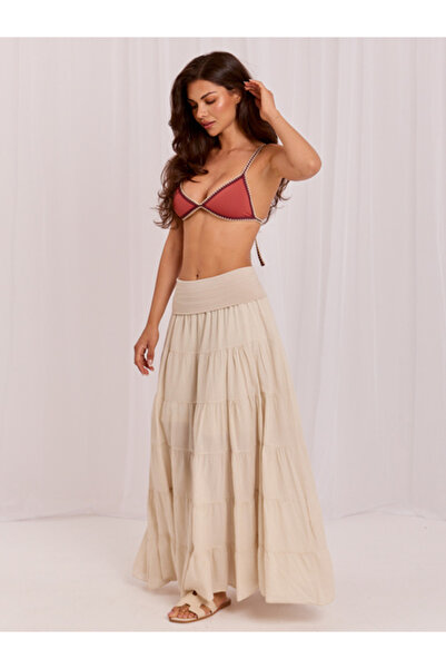 Italy Moda Fusta Dama Maxi, Boho, ITALY MODA, Bej