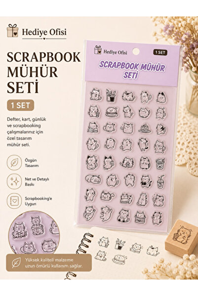 hediyeofisi Şeffaf Silikon Scrapbook Mühür Seti 1 Adet-KEDİ MODEL