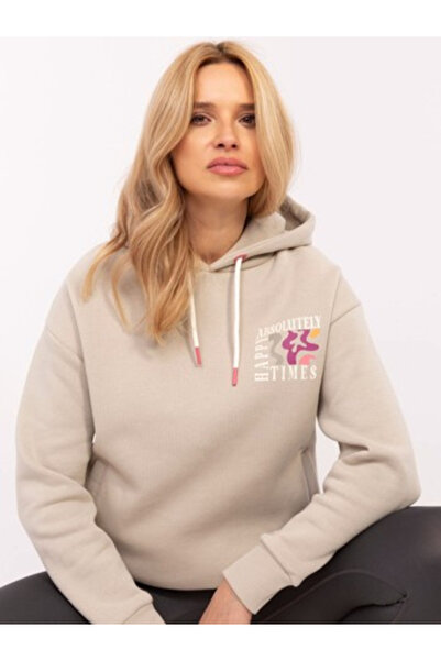 Sublevel Hanorac Dama Maneca lunga, Decolteu rotund, Sublevel, Bej Casual