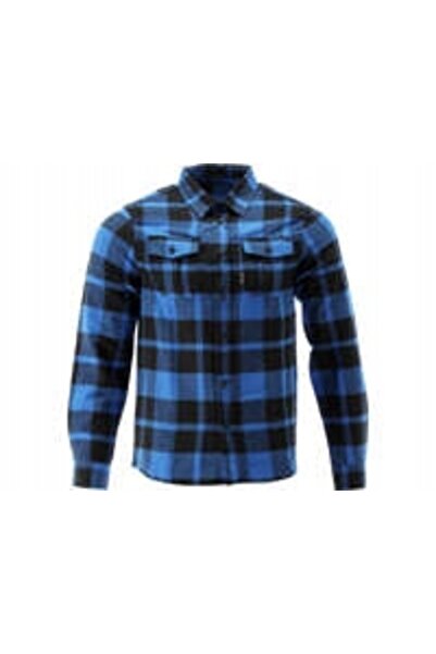 yato Cămașă bărbătească flanelată albastră din bumbac 170g/m² Mărimea 3XL