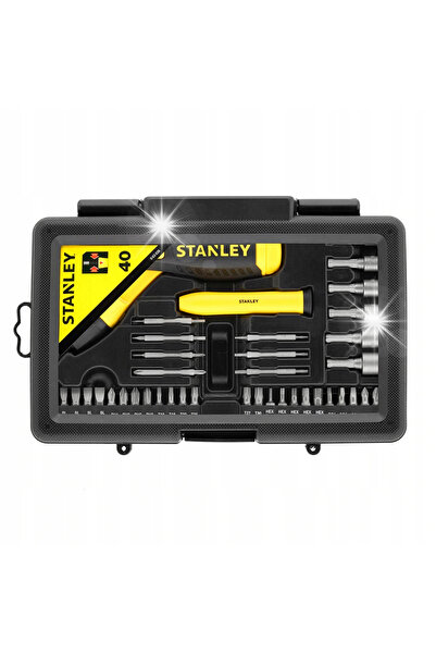 STANLEY SINCE 1913 Set de șurubelnițe cu capete articulat și clichet, 40 de p...