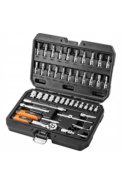 NEO Tools NEO Chei tubulare 1/4” CrV 46 elemente Set de biți Torx cu capete d...