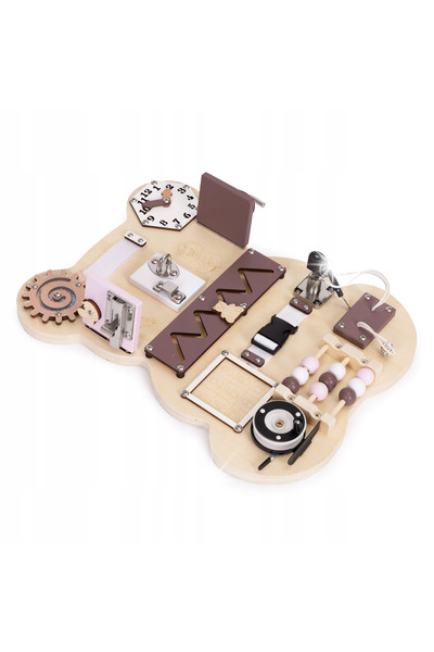 Bemi Toys DREWNIANA Tablă senzorială manipulabilă de joacă pentru copii 12 EL...