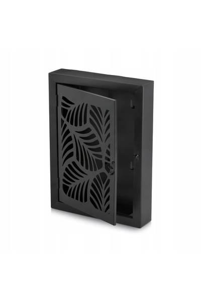 zeller Cutie metalică pentru chei 30x22x5 CM cu model frunze neagră