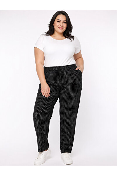 Trendline Trendy Women's Stretchy Fabric Plus Size Elastic Waist Pants