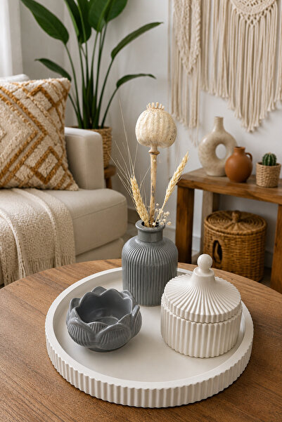 Zigzag Home طقم مزهريات ديكورية على الطراز البوهيمي مكون من 4 قطع، صندوق مزهر...