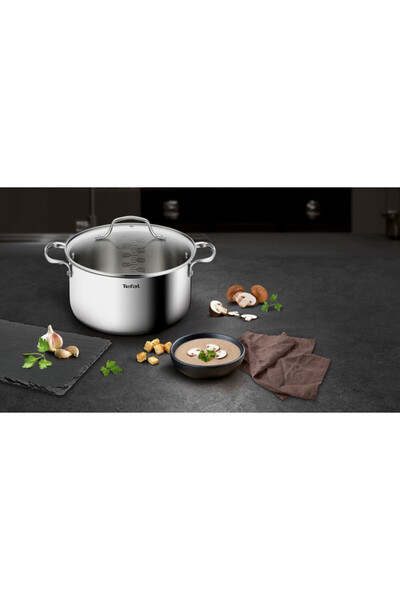 TEFAL Oală cu capac Infinite 3.1/5.4 L, capac tigaie 26cm, oțel