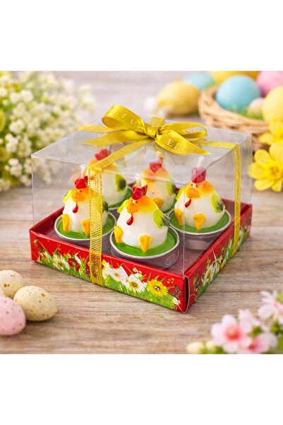 velve Set lumanari decorative de Paste Funny Chicks 4 lumanari in forma de ga...