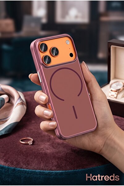 Hatreds iPhone 17 Pro Max Uyumlu MagSafe Sert PC Kılıf Mürdüm