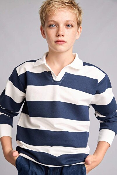 DeFacto New Regular Fit Apaş Collar Green Sweatshirt for Boys H7130A826Au