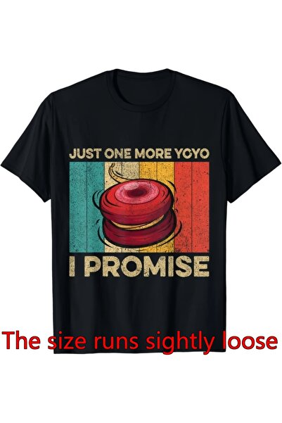 01THEONE تي شيرت نسائي من Just One More I Promise Funny Vintage Yoyo للجنسين ...