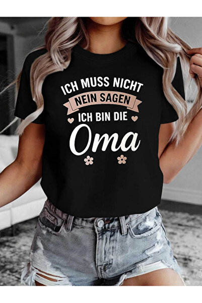 KYMC07 تي شيرت نسائي بطباعة عبارة "ICH MUSS NICHT NEIN SAGEN ICH BIN DIE Oma"...