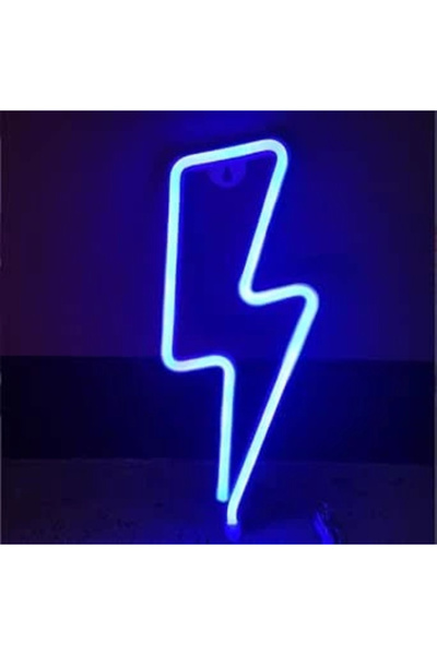 Other Blue Lightning Bolt LED Neon Wall Light |Modern Decorative Sign for Bed...