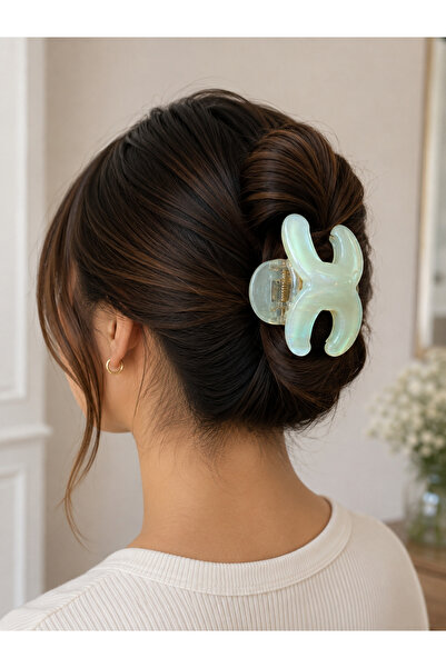 Bymiel Women's Patterned Hairpin Matte Shiny Acrylic Hair Clip