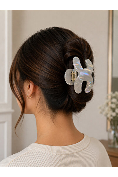 Bymiel Women's Patterned Hairpin Matte Shiny Acrylic Hair Clip