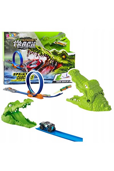 LeanToys Trenuleț auto cu catapultă și crocodil