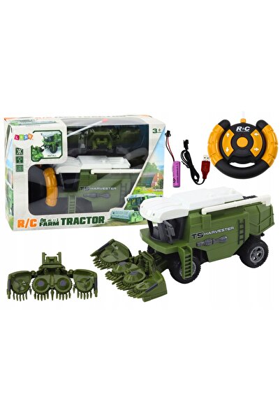 LeanToys Combină agricolă pentru cereale RC, mașină agricolă telecomandată, v...