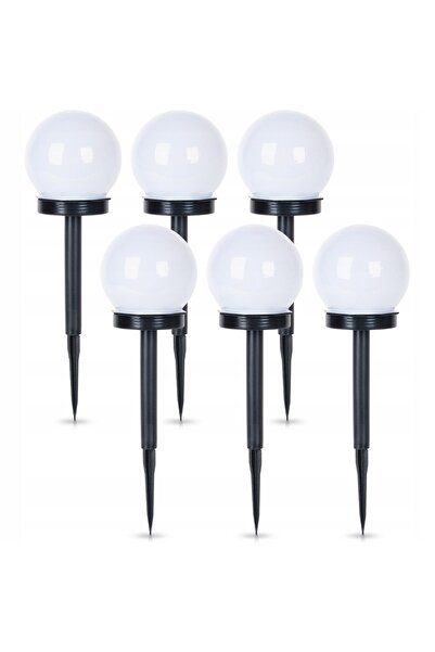 Vilde 6x Lampă solară de grădină cu țăruș, LED, tip bilă, cu senzor