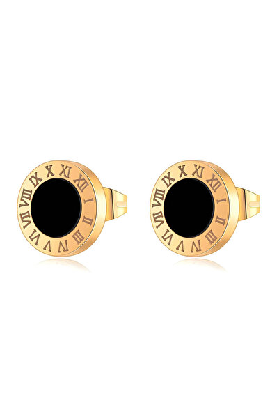 OEM Gold Rome Disc Earrings, Stainless Steel, 18K Gold Plated
