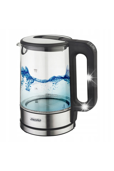 MESKO Fierbător electric fără fir din sticlă 1,7L cu reglare a temperaturii ș...