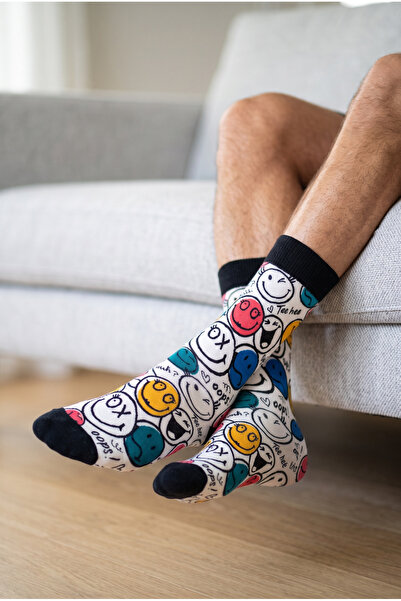 Jollygoody Socks Emojili Bambu Çorap unisex bambu nefes alabilen terletmez di...