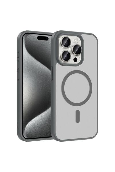 Microsonic Apple iPhone 15 Pro Compatible Case Magsmoke Neo Gray