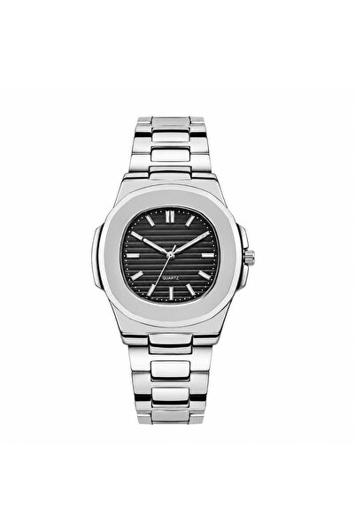 Alvin Store Erkek Paslanmaz Çelik Metal Kordon Analog Kol Saati Siyah Kadran ...