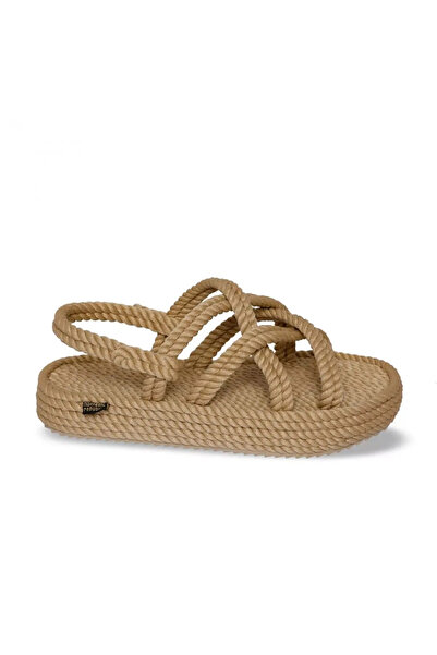 Nomadic Republic Bodrum Platform Women's Handmade Rope Drawstring Straw Sanda...
