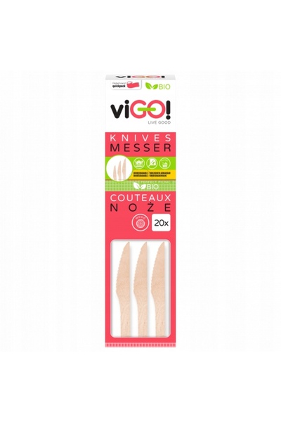 NO BRAND Cuțite din lemn VIGO Bio 7322520 (20 bucăți)