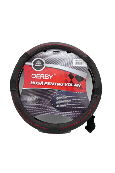 Derby Genuine Leather steering wheel cover Red (37-39 cm)
