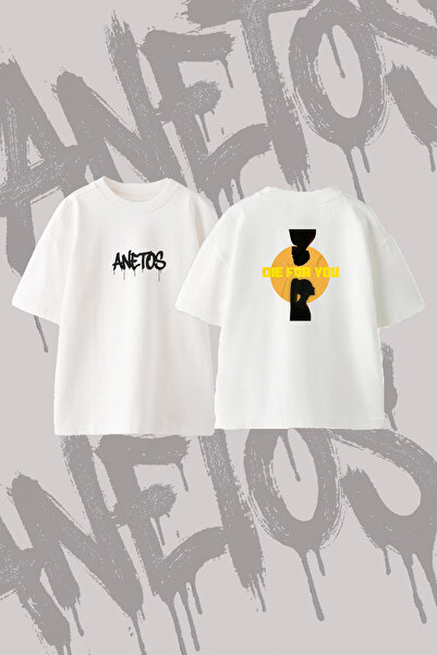 Anetos Ariana Grande Die for You Design Back Printed Cotton White Oversize T-...