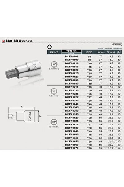 TOPTUL Star bit T20 3/8