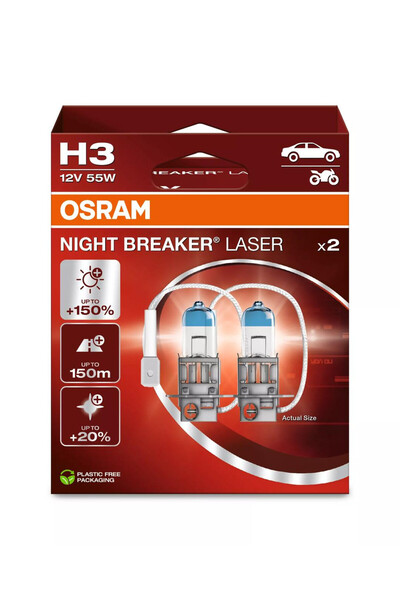 Osram Bec Night Breaker Laser Некст Генерейшън H3 12V 55W PK22s Комплект 2 бр.