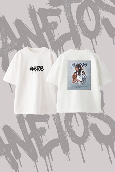 Anetos Ariana Grande 34 35 Design Back Printed Cotton White Oversize T-Shirt