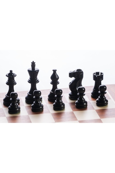 Sunrise Chess & Games Traditional Chess Top Bottom Set 4+ Sapele Chessboard +...