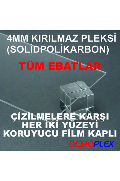 Demoplex Reklam Pleksi Market 4MM SOLİDPOLİKARBON ŞEFFAF | 4MM KIRILMAZ ŞEFFA...