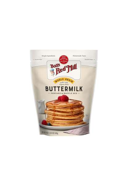 Bob's Red Mill Mixture for Pancakes and Waffles with Milk Butter and Whole Gr...