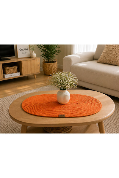 ÖRGÜM Runner 70x45 εκ. Χειροποίητο Runner με όψη ψάθας