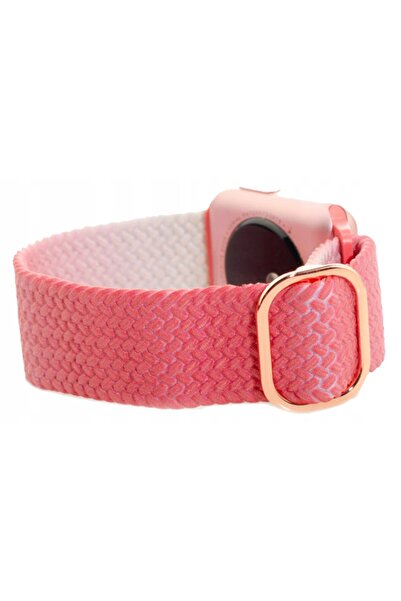 NO BRAND Curea LUNA pentru Apple Watch 3/4/5/6/7/8/SE (38/40/41mm) Roz-alb