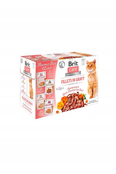 NO BRAND Hrana umedă pentru pisici BRIT CARE Fillets in Gravy, cutie cu 12 pl...