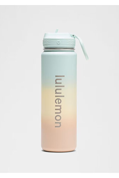 Alvora Lululemon Back to Life Sport Bottle 24 oz 710 ml Steel Flask with Stra...