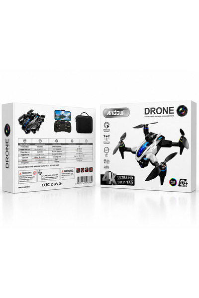 VTM Dronă Pliabilă cu Cameră 4K Ultra HD, Rază Control 2–3 km, Evitare Obstac...