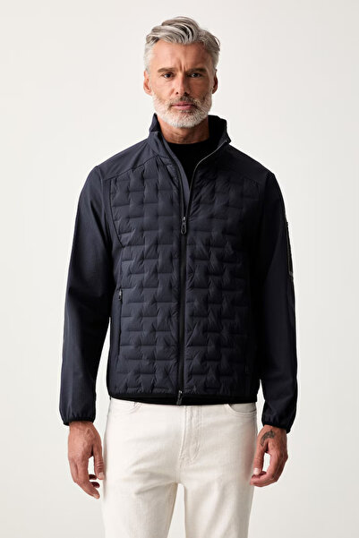 BOSS Men's Regular Cut Down-Filled Quilted Patterned Stand Collar Waterproof ...