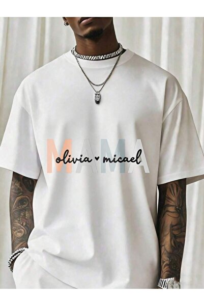 NOURAM Personalized Mama Shirt With Names Olivia Micael Custom Gift Mother Da...
