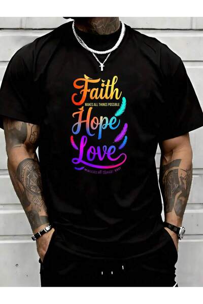 NOURAM تي شيرت Hope Love Rainbow مع آية من الكتاب المقدس للرجال والنساء، قميص...