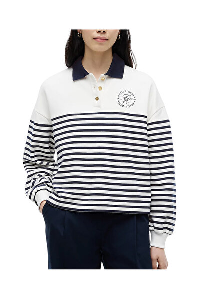 Tommy Hilfiger Γυναικείο Φούτερ Πόλο Εκρού WW0WW50036-0FG