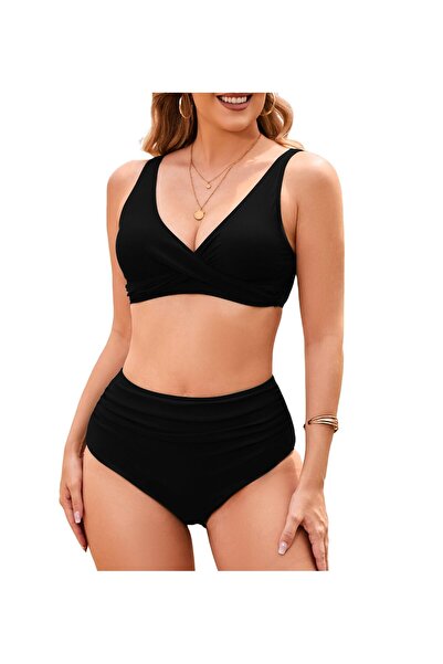 beach jabeick Women's 2-piece push-up tummy control bikini, multicolor, S